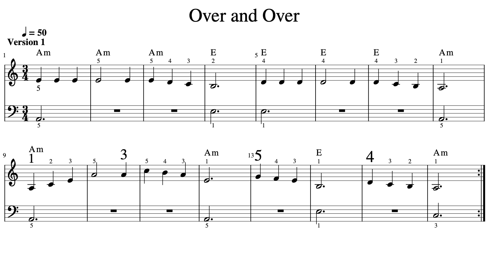 Over and over - Sheet Music