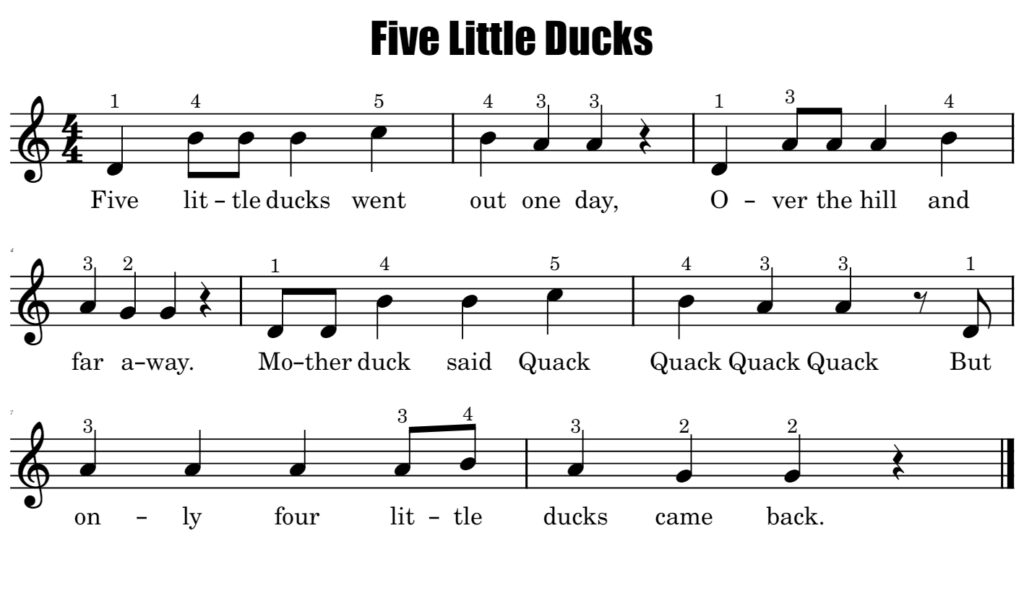 Five Little Ducks - Melody