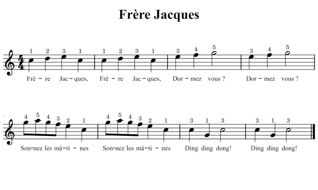 Frère Jacques - Sheet Melody